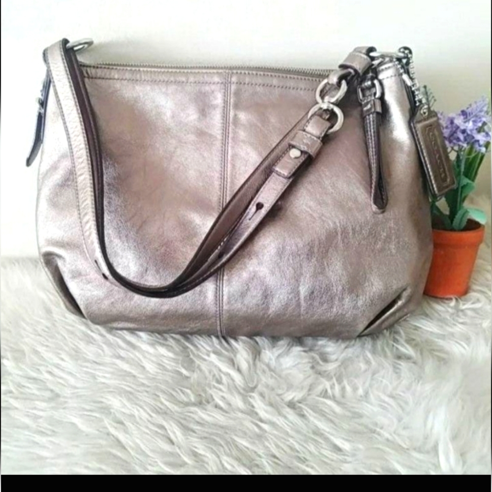 Coach Silver Hobo Handbag